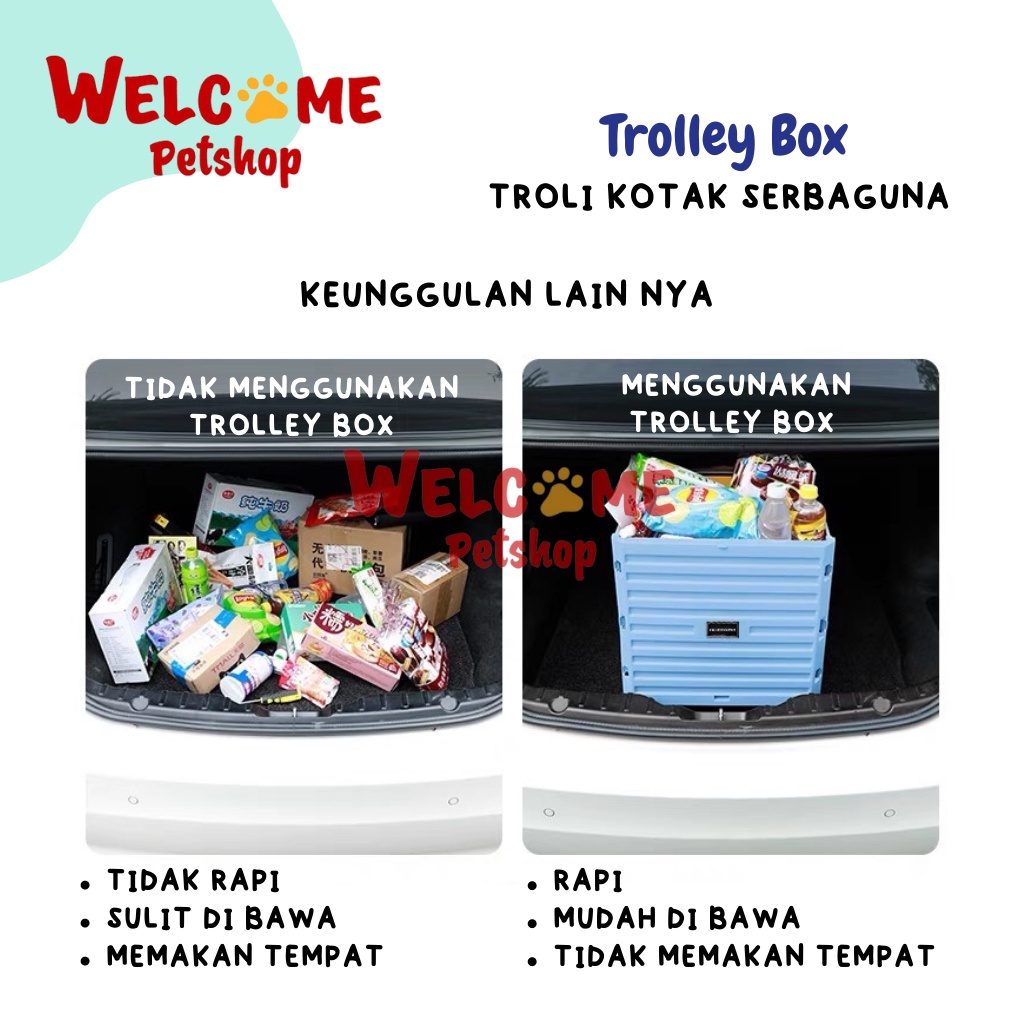 Trolley Box Anjing Kucing Troli Lipat Stroller Keranjang Belanja Sayur