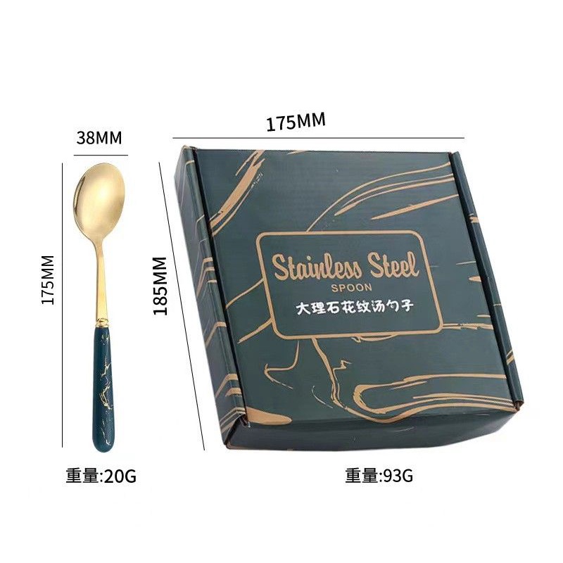 Sendok Makan / Sendok Sultan Marbel 1 Set Isi 6pcs /Box Stainless Steel