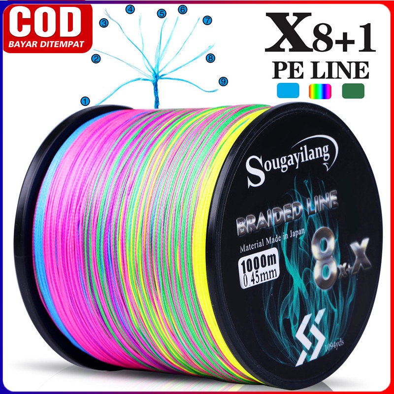 Senar PE 300M 500M Senar Pancing PE Anti Kriting 9x Helai senar pancing mura