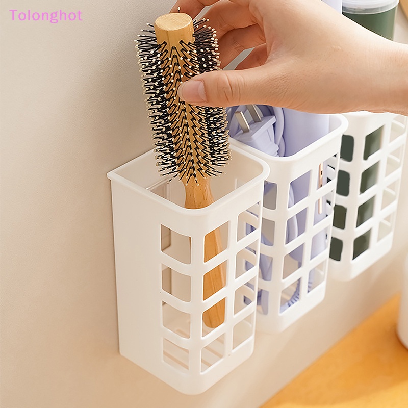 Tolonghot&gt; Alat Rambut Organizer Dinding Brushes Holder Menggunakan Punch Free al Organizer Rak Morden Rak Kamar Mandi well