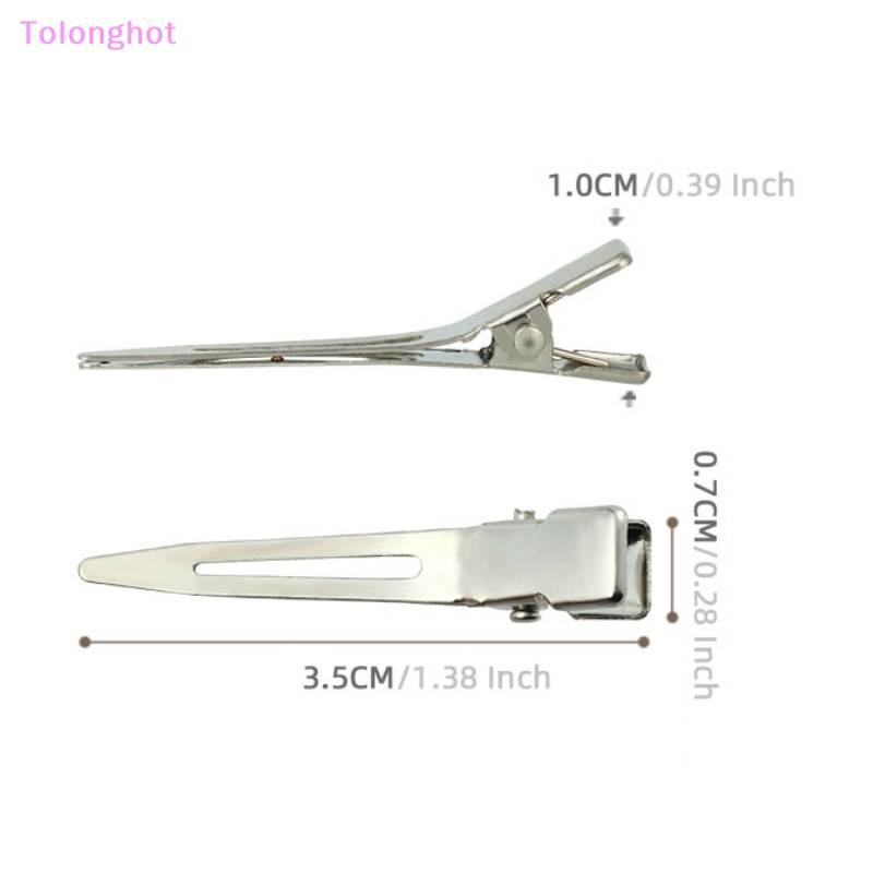 Tolonghot&gt; 10PCS Electroplated Single-fork Hairdressing Clip Hollow Metal Non-marking Mulut Tajam Klip Wanita Rambut Akar Membentuk Klip well