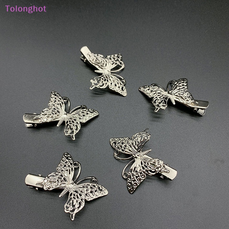 Tolonghot&gt; Vintage Silver Butterfly Jepit Rambut Jepit Untuk Wanita Pernikahan Jepit Rambut Aksesoris Perhiasan well