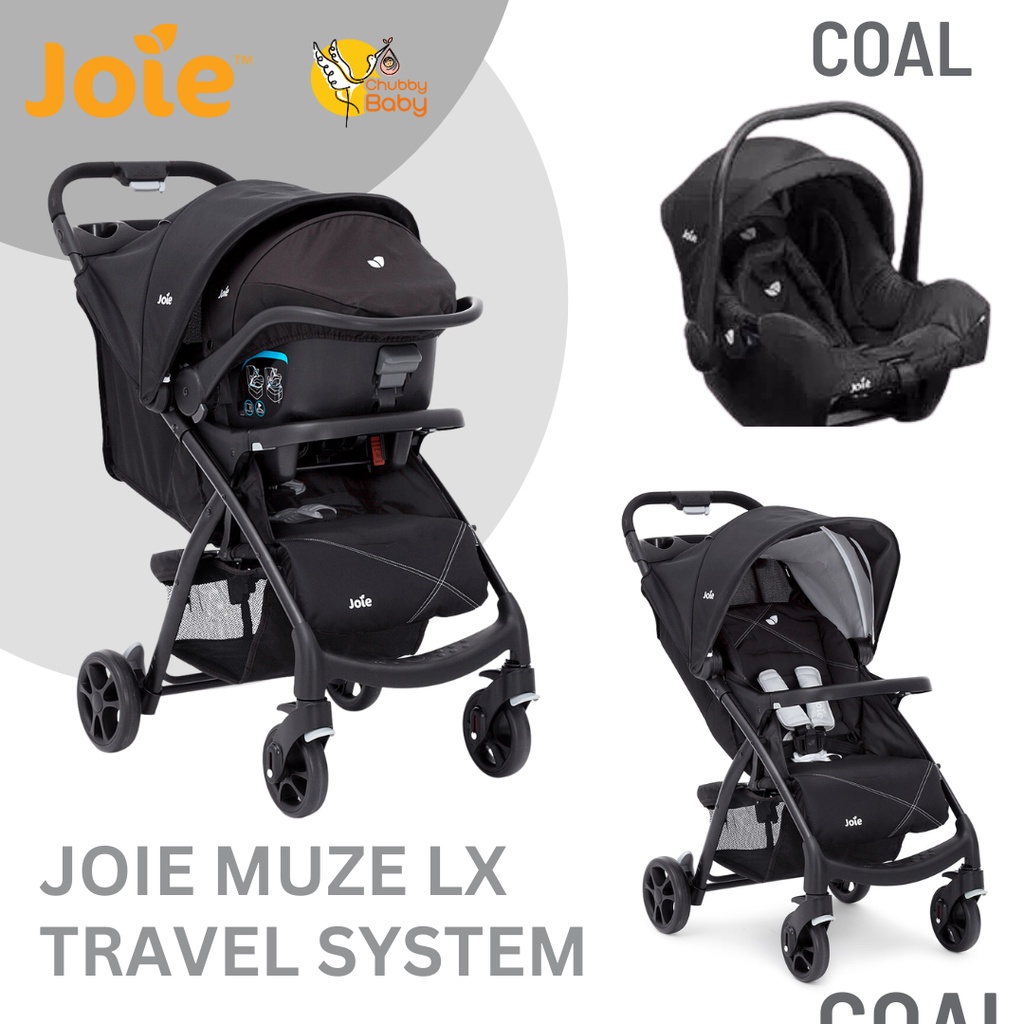 Joie Muze LX Travel System Baby Stroller COAL | Dorongan Bayi