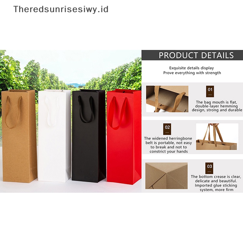 #Home &amp; Life #11*9*35cm Tas Hadiah Botol Wine Paper Bag Dengan Handle Untuk Pernikahan, Ulang Tahun~