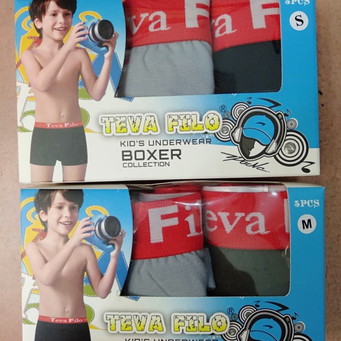 ✨NEW✨ -Celana Boxer Anak Cowok Merk TEVA FILO ( 3 pcs )