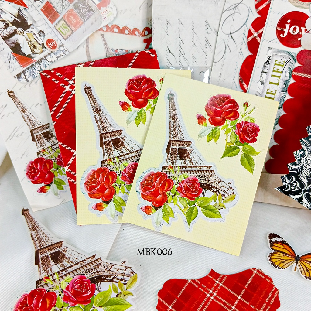 Scrapbook Kit Red Paper DIY Kit MBK006