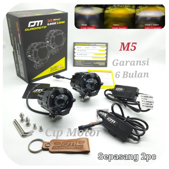 Lampu D2 Laser Mini DUROMOTO M1 X1 M5 Putih Kuning Sepasang 2 pc - M5