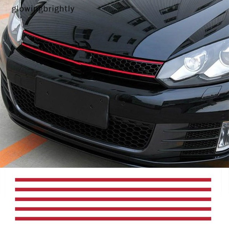 [glowingbrightly] 5pcs /set Kap Depan Grille Decals Mobil Strip Sticker Stiker Mobil Reflektif TFX