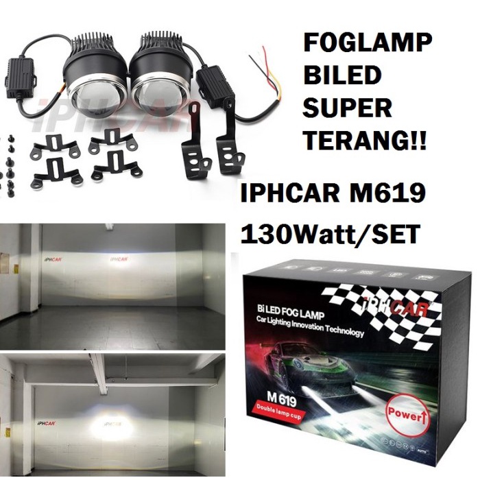 Lampu Foglamp Biled Projector IPHCAR M619 Blue lens bi led proji mobil