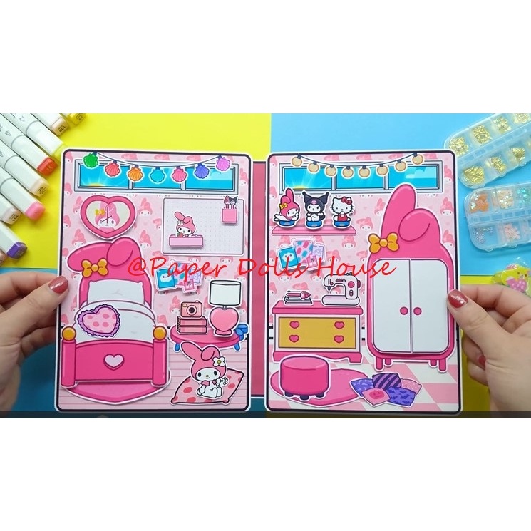MURAH PAPER BOOK My Melody Pink In Quiet Book/ BELUM DISUSUN (Mainan Rumah-Rumahan Edukatif)