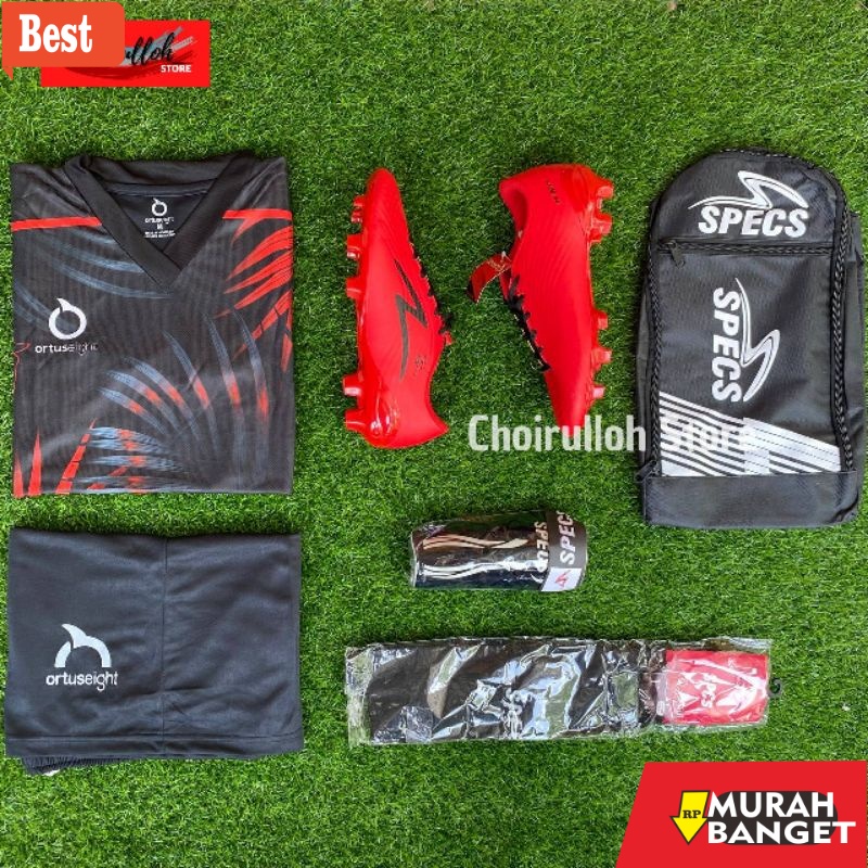 Sepatu bola terkeren- SEPATU SEPAK BOLA DEWASA SPECS INFINITY MERAH PAKET KOMPLIT