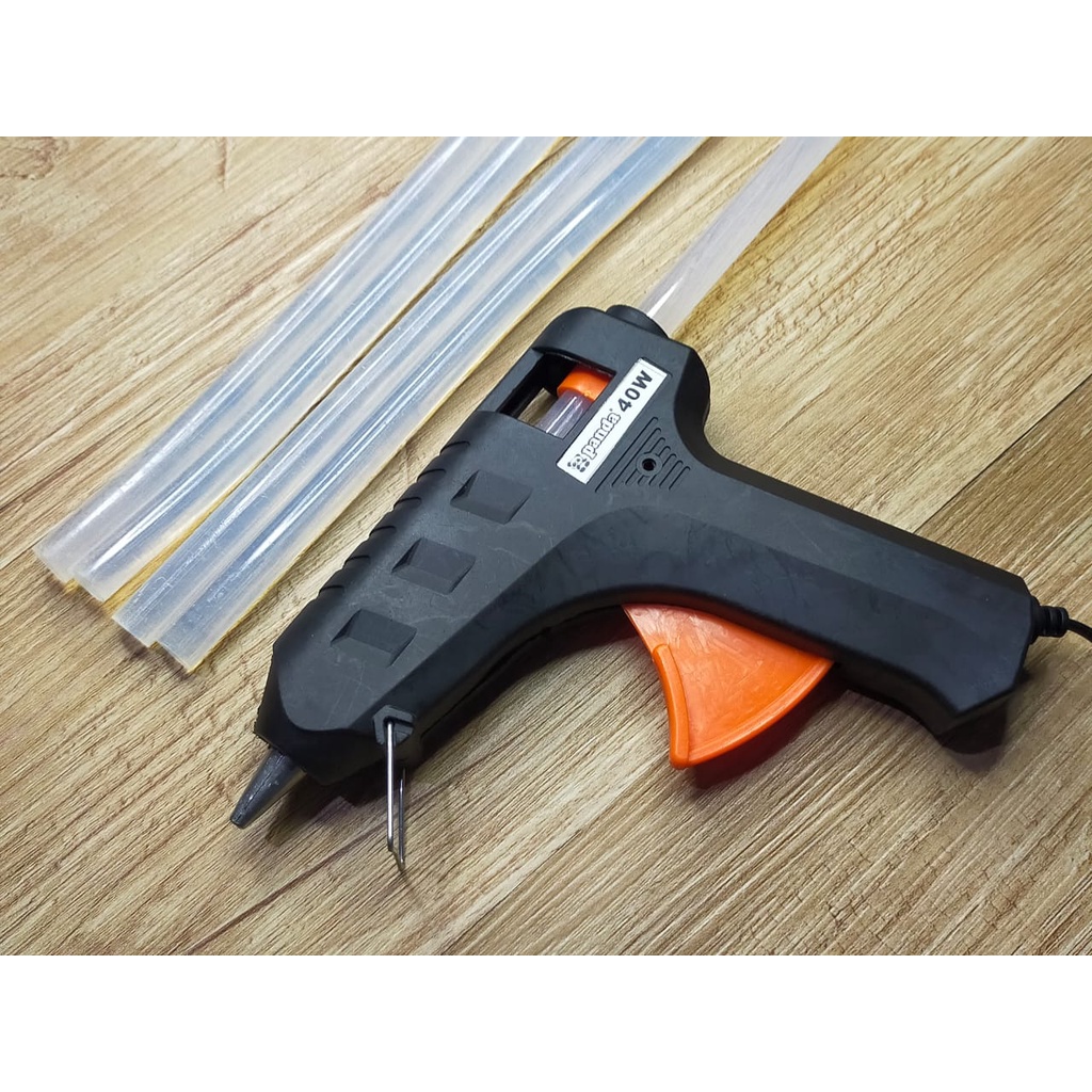 Lem Tembak Glue Gun 40 Watt + Refill Glue Stick Besar 5 PCS
