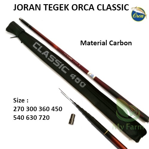 Joran Tegek Ruas Panjang Orca Classic 360 Full Carbon Tangkai Atau Tongkat Pancing Tegeg Clasic Ring