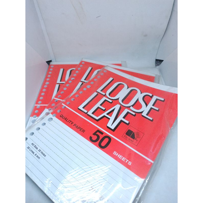 

KERTAS BUKU BINDER LOOSE LEAF A5 B5 1 pak isi 50 lembar
