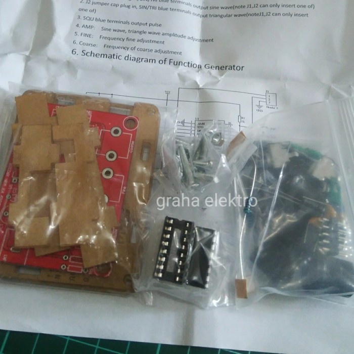 pcb DIY kit kits IC xr2206 xr 2206 sinyal signal generator audio sine Tyas Elektro