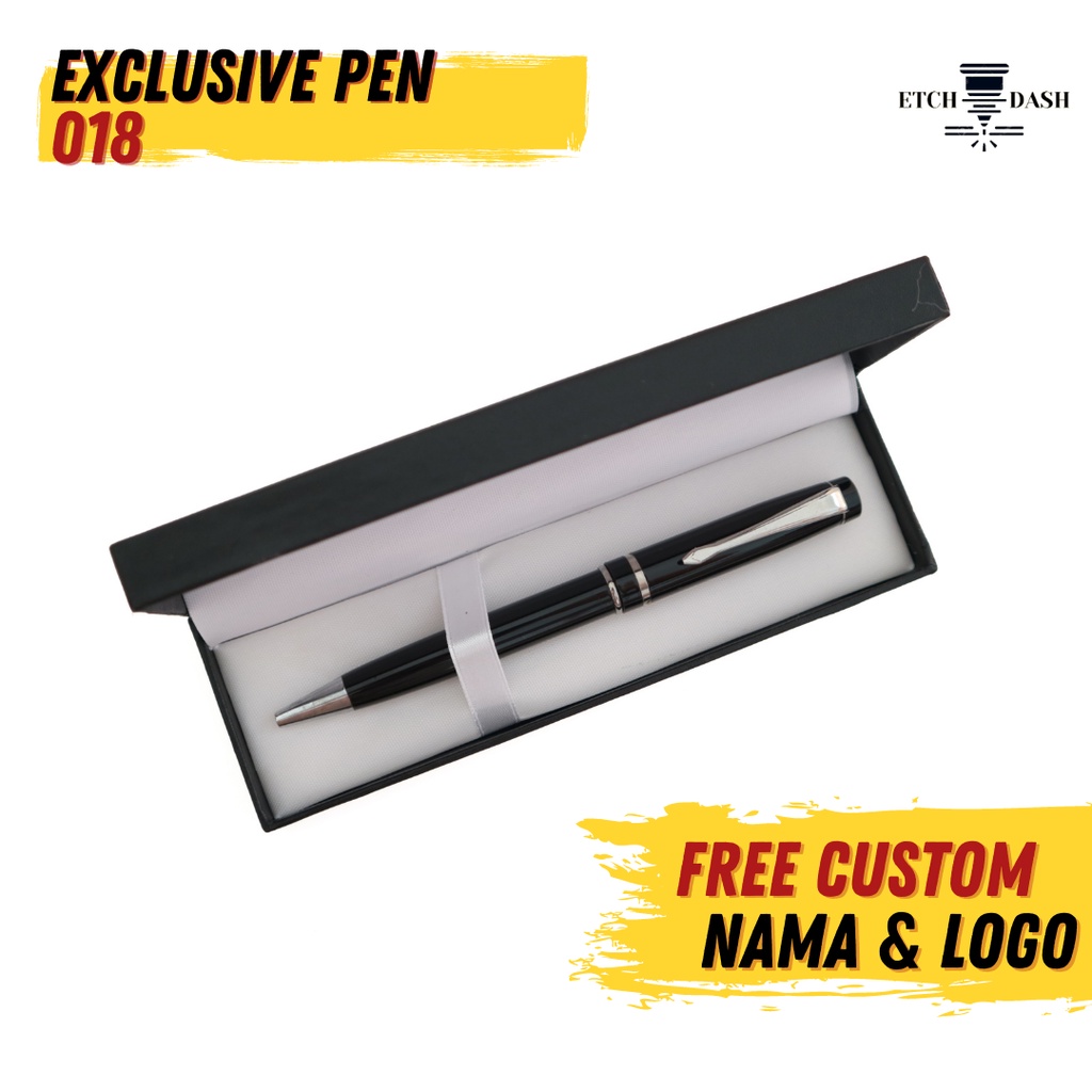 

Pulpen Custom Souvenir + Box Hitam Elegan | Free Custom - Exclusive Pen BH-018