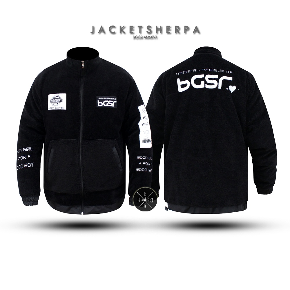 Jaket Sherva Bulu BGSR Modern Jacket Sherpa Pria Wanita Tebal