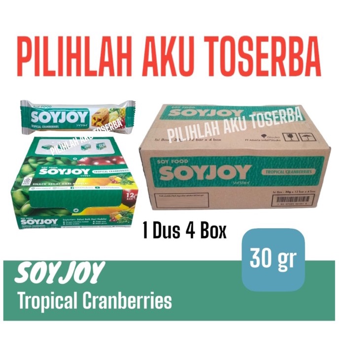 

SOYJOY TROPICAL CRANBERRIES 30 gr -(HARGA 1 KARTON ISI 4 BOX / 48 pcs)