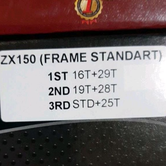 Gear box atau gear rasio ninja R atau rr Spek ninja 155 frame std 201m