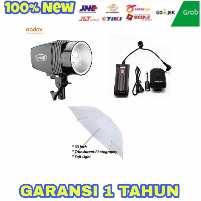 Paket Lampu Studio Flash Godox K150 K150A K-150 + Payung + Trigger