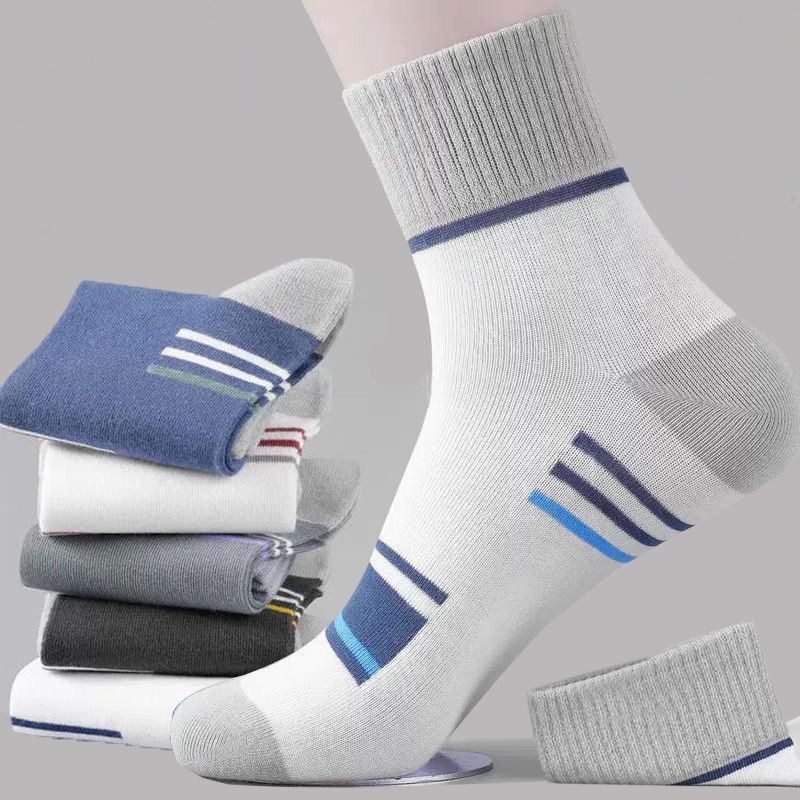 DSM Kaos Kaki Panjang Unisex 6833 Motif Garis Kaus Kaki Tinggi Pria Wanita Ankle Socks Breathable Color Striped Men Socks  Murah