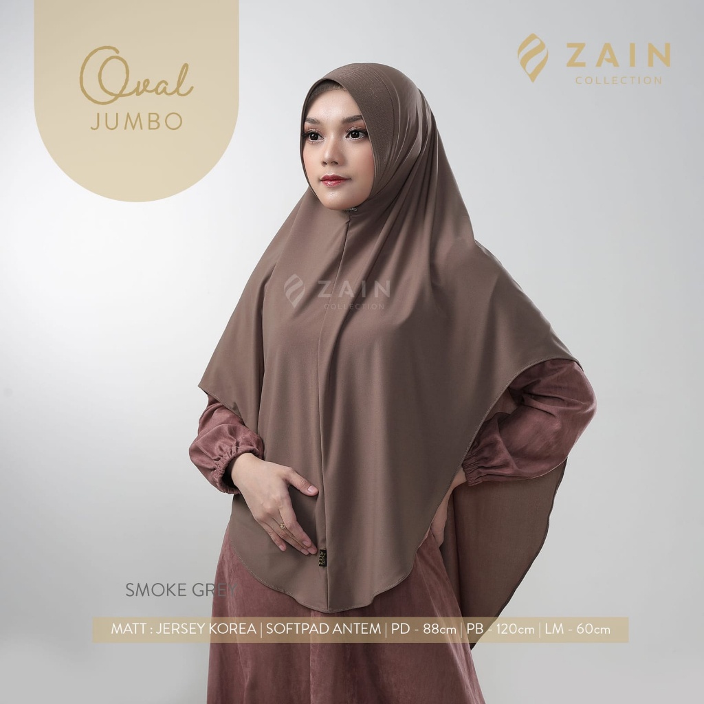 Kerudung Oval Jersey Korea / Khimar Syari Ped Soft By ZAIN Collection