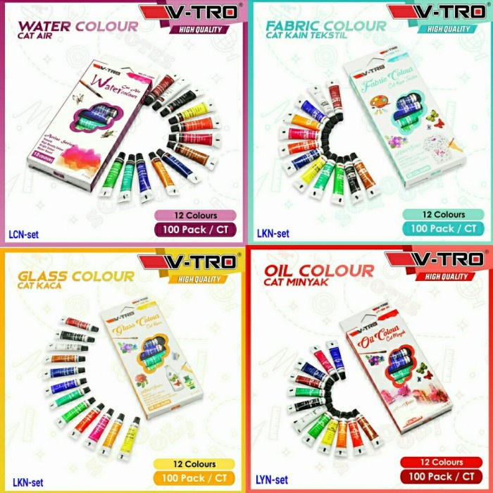 

Cat air cat lukis 12 warna ukuran 6ml merek Vtro