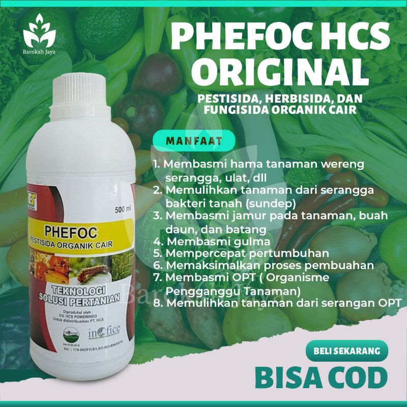 Phefoc HCS Pestisida Herbisida Fungisida Organik Cair Obat Hama untuk Semua Tanaman