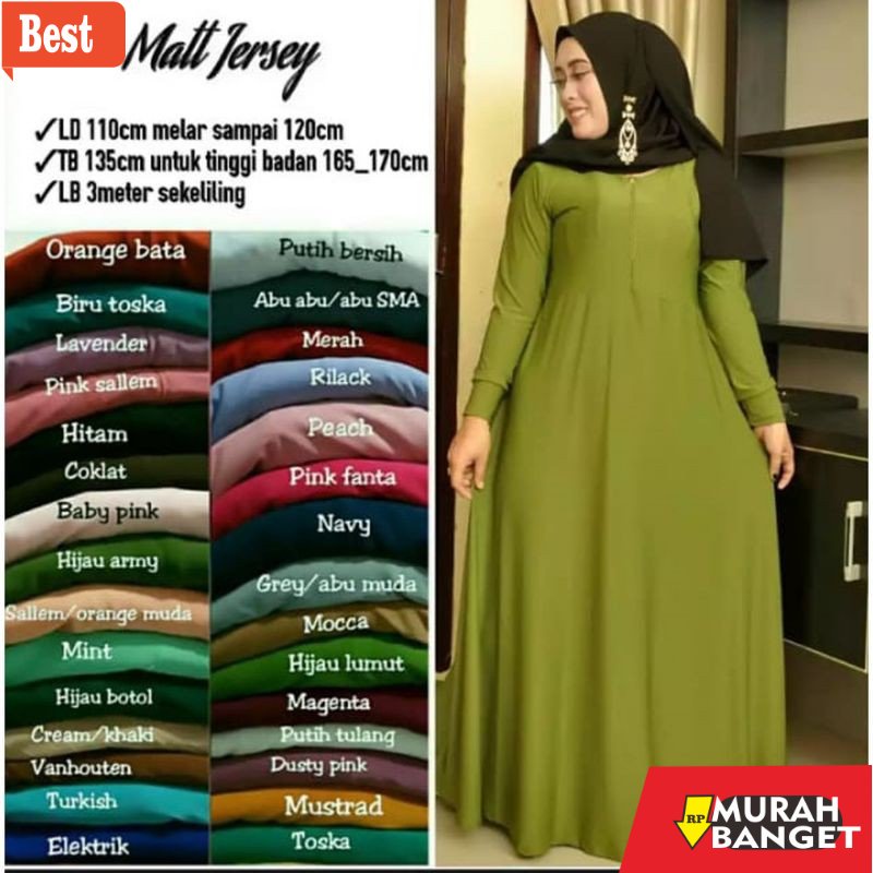 Tren baju lebaran wanita 2023- PROMO COD GAMIS SUPER JUMBO XXXL POLOS JERSEY Matt Seper Premium FASH