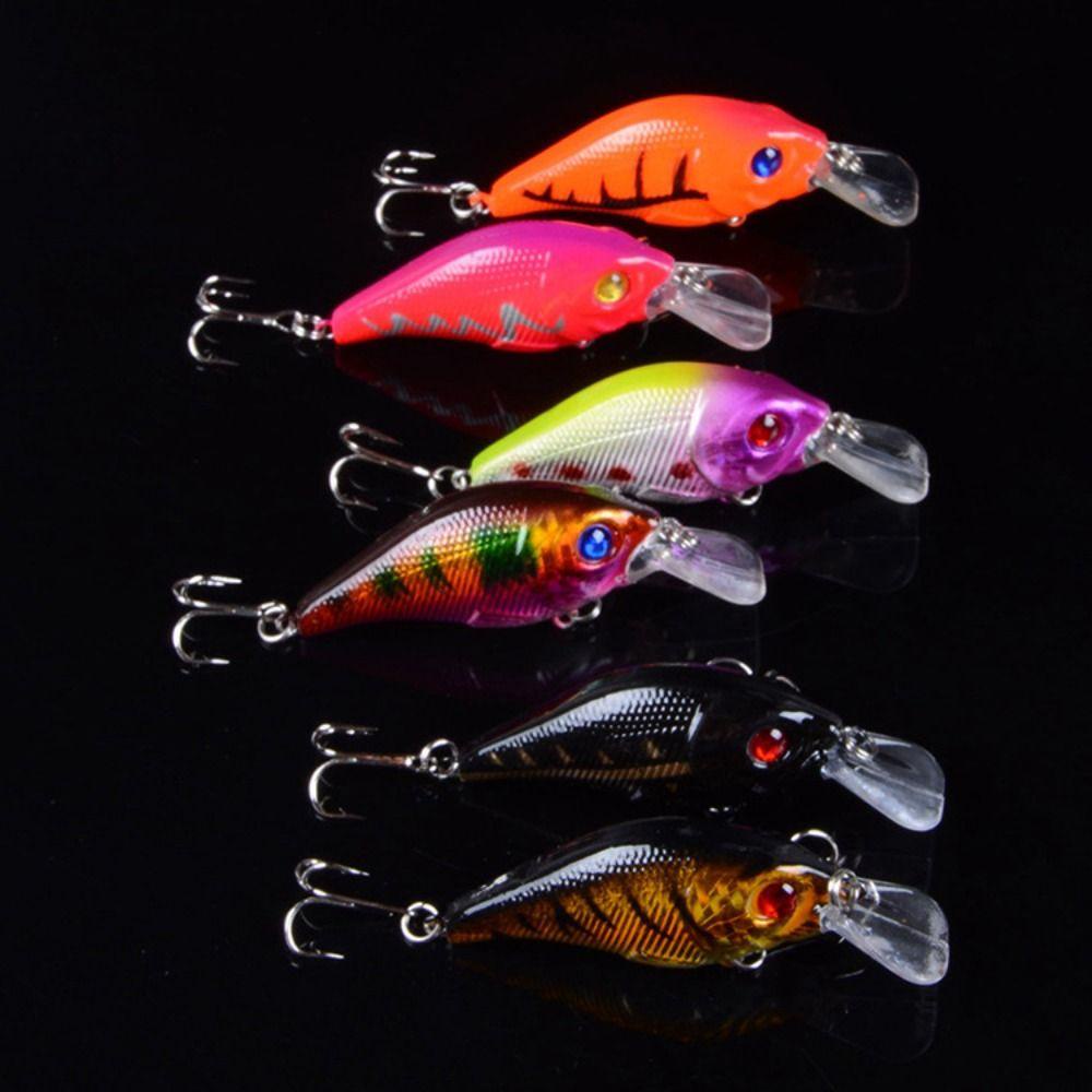 Agustinina Umpan Keras Crankbaits Hooks 7.5cm 12g Simulasi Ikan Lure Crankbait Bergaris Umpan Mengambang Buatan Wobbler Ikan Dengan Mata 3D Umpan Ikan Gemuk Kecil