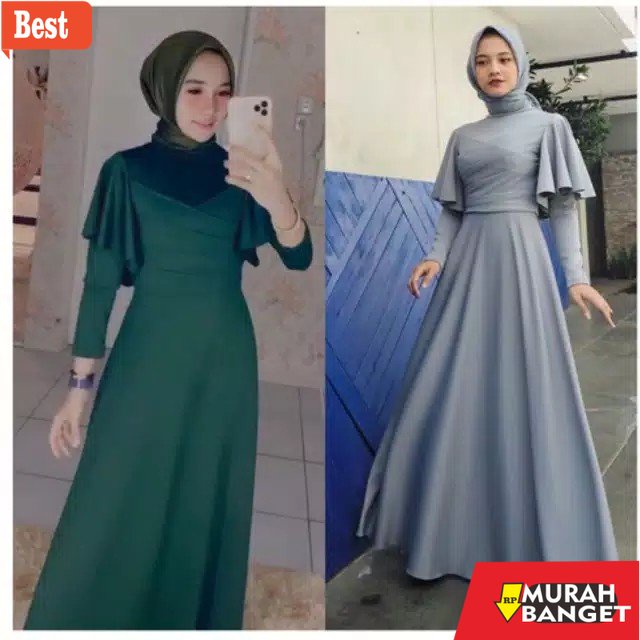 GAMIS RAMADHAN TERBARU UNTUK WANITA- Jessicacollectionn 734# dress maxi import scuba/ clara maxi dre