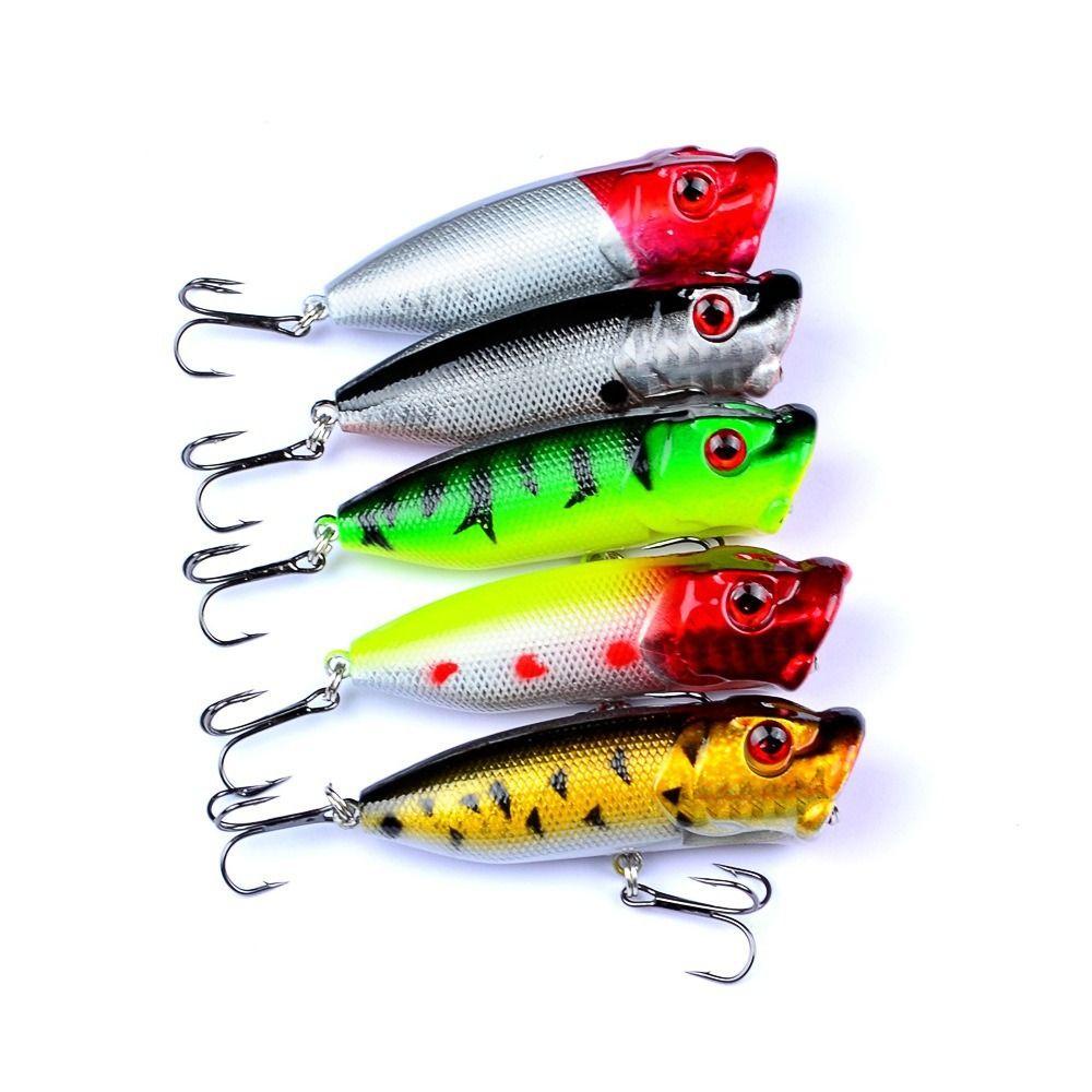 Lanfy Umpan Pancing Plastik 6.5cm/11.8g 6warna Popper Fishing Lure Dengan 2kait Treble Topwater Bait Lures Wobbler Umpan Pancing Umpan Keras