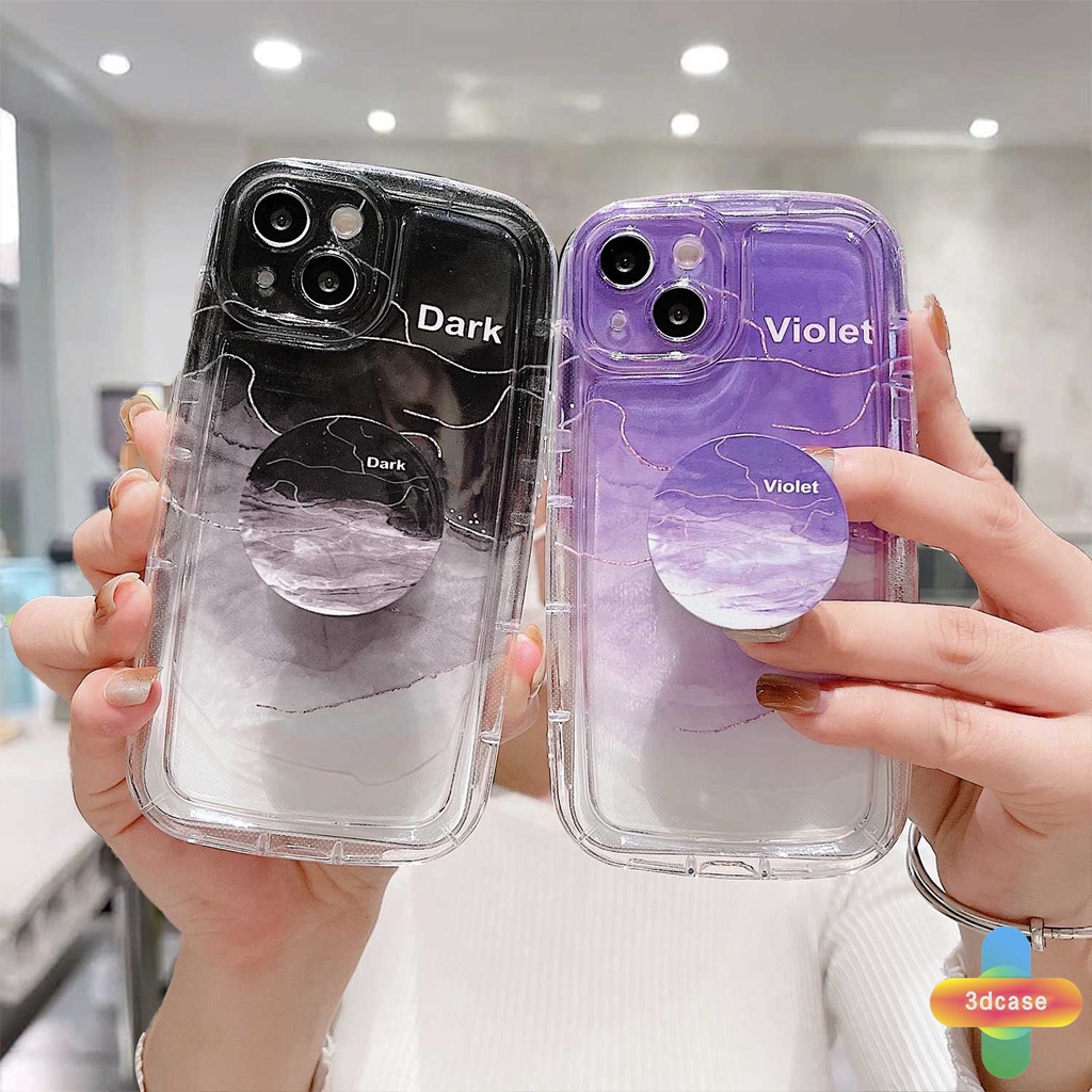 Compatible For Case IPhone XR 11 12 13 14 PRO MAX 6 7 6S 8 14 Plus X XS MAX 11 12 13 Se 2020 6SPlus 7Plus 6Plus 8Plus 14Plus XSMAX Ins Watercolor Gradient Violet Soap Case With Stand