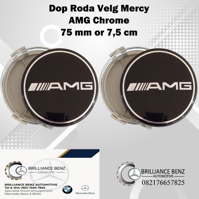 DOP VELG RODA EMBLEM AMG MERCEDES BENZ 75MM HITAM / DOP RODA AMG MERCY