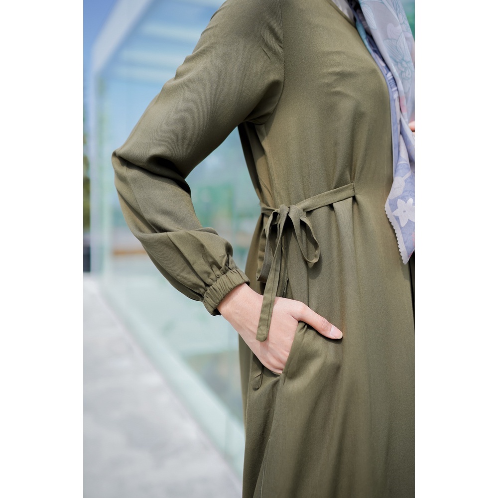 Tren Baju Muslim Le Khari Ayunda Dress Bahan Rayon Twill Gamis Polos Homedress Busui Size S Xl Terla