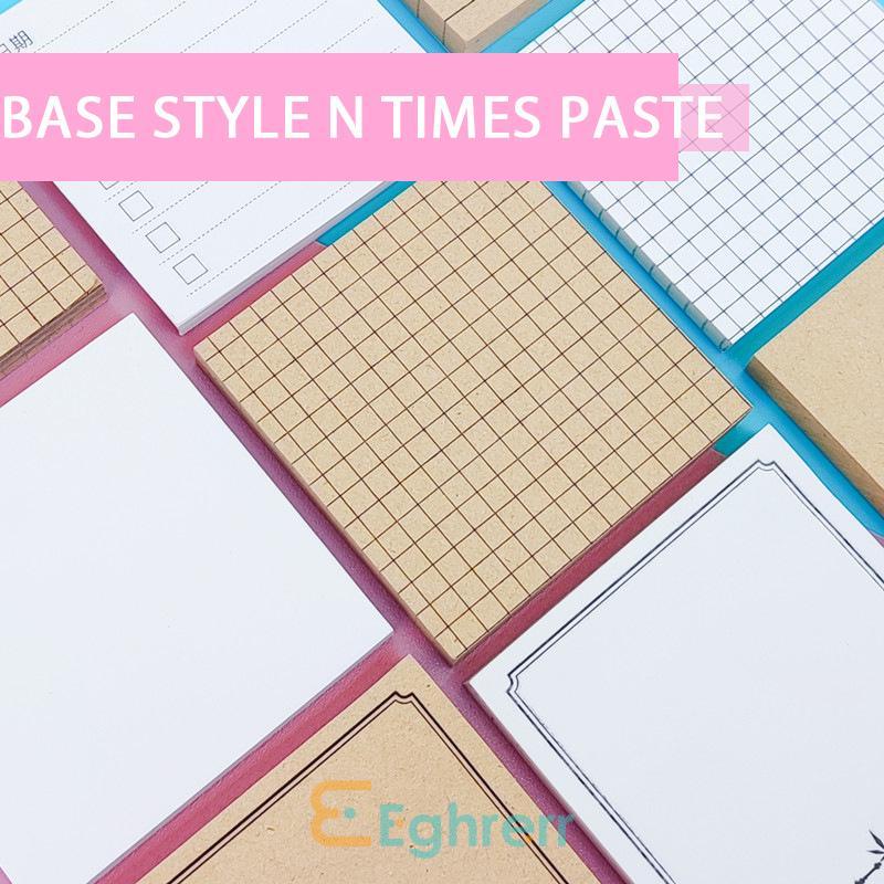

✨EG-Kertas Kraft Grid Tekstur Sederhana pesan tempel Book Siswa Pesan Memo Paper Note Pads-Eghrerr