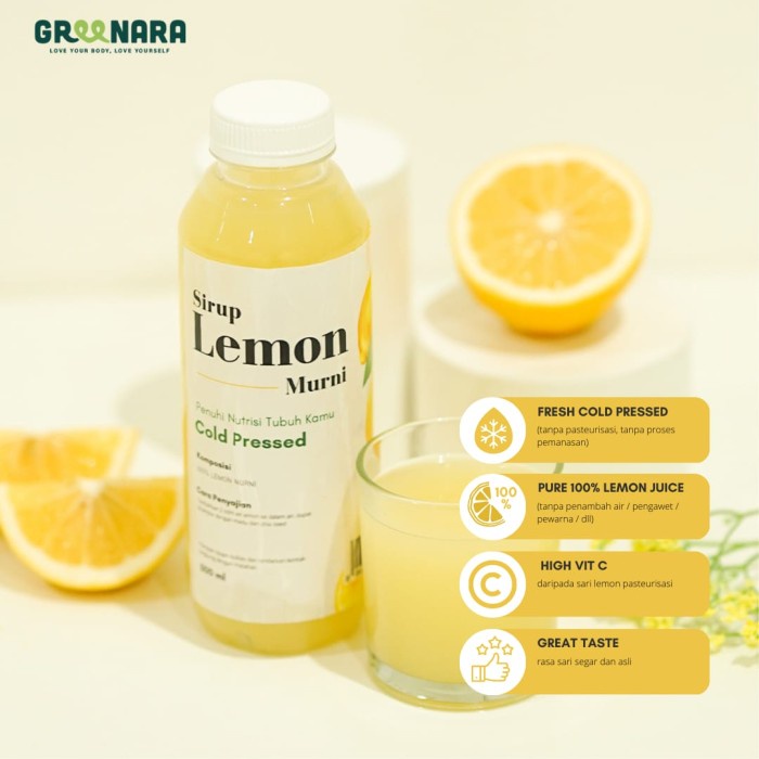 

Greenara Sari Lemon Murni 500ML / Air Lemon Murni 500Ml