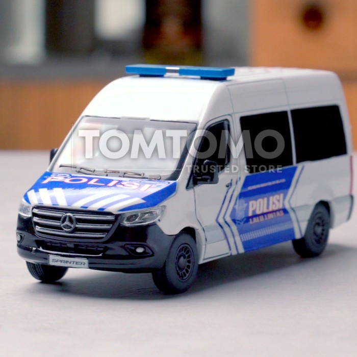 Mobil Mercedes Van Patwal Polantas Polisi Miniatur Diecast Tomtomo