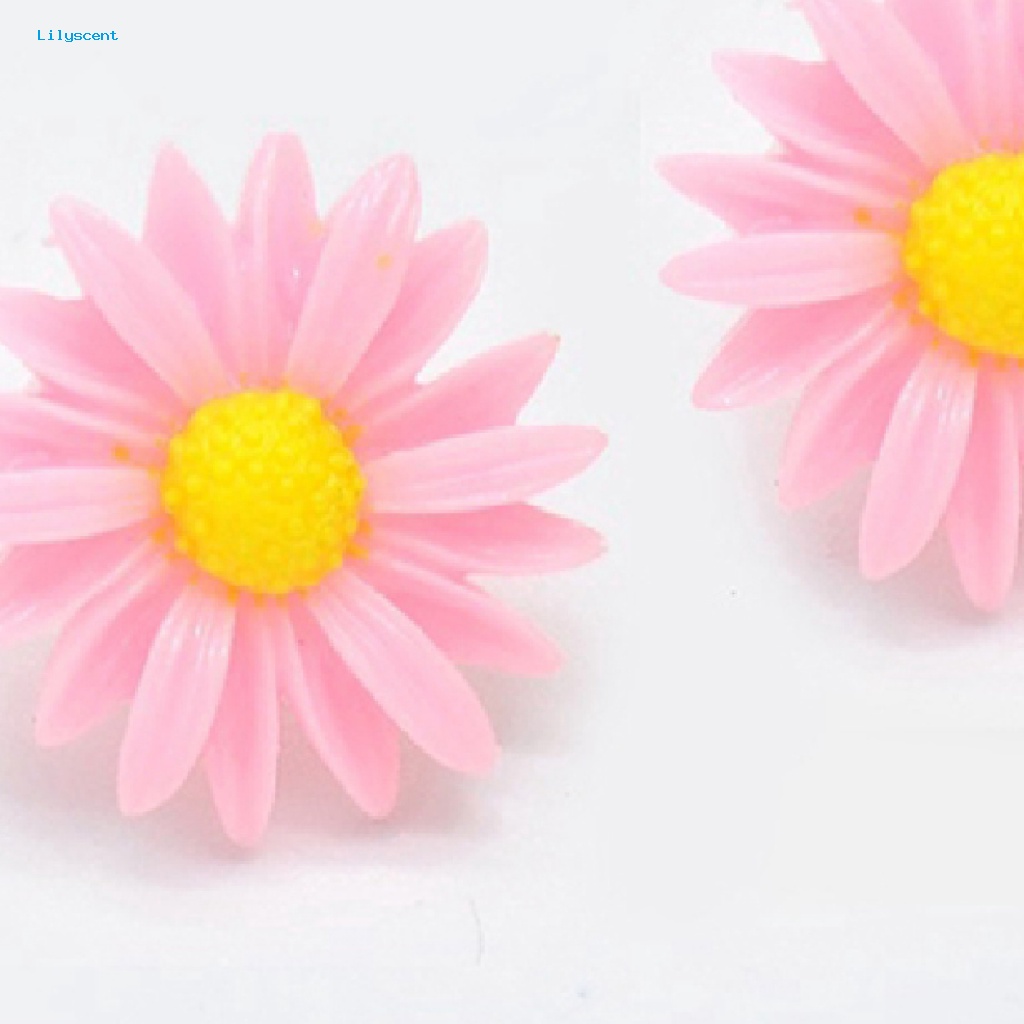 Lilyscent 1pasang Anting Menarik Untuk Pesta Warna Bunga Ear Stud Lucu