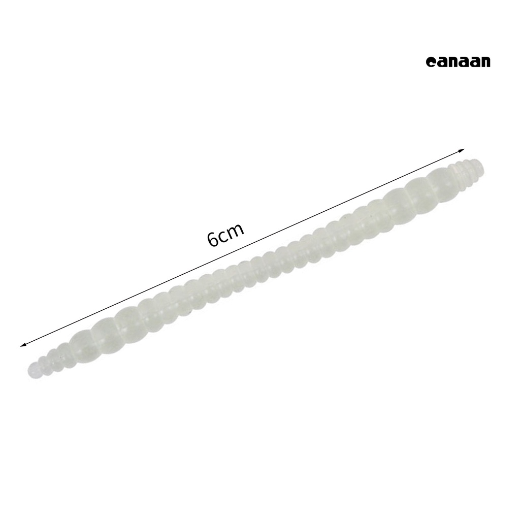 Cnn-50pcs/pack 6cm PVC Umpan Pancing Ultralight Tahan Aus Desain Neon Umpan Cacing Tanah Fishing Tackle