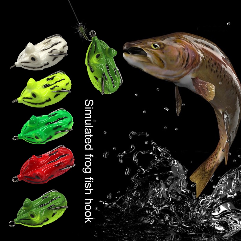 Cnn-lure Umpan Lembut Realistis Fisheye Tajam Kait Tahan Gigit Angling Silika Gel Bermata Besar Thunder Frog Lure Umpan Memancing Luar Ruangan