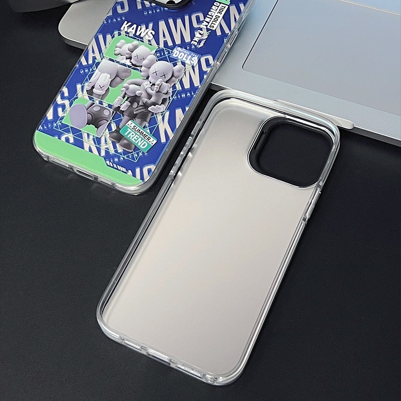 IPHONE Fashion KAWS electroplated label shockproof phone case Untuk Iphone14 13 12 11 Pro soft shell cover casing