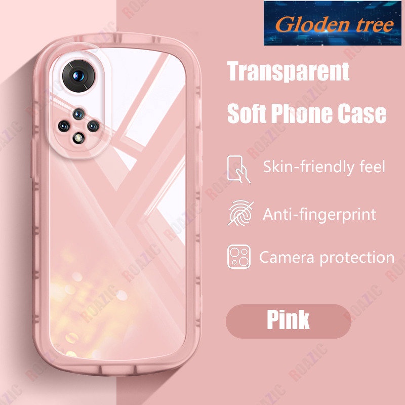 NOVA Gloden tree Transparan Sederhana Casing Ponsel Untuk Huawei Nova9/Honor50 5G Ins Lembut Silikon Shockproof Casing Full Cover Lensa Kamera Penutup Pelindung