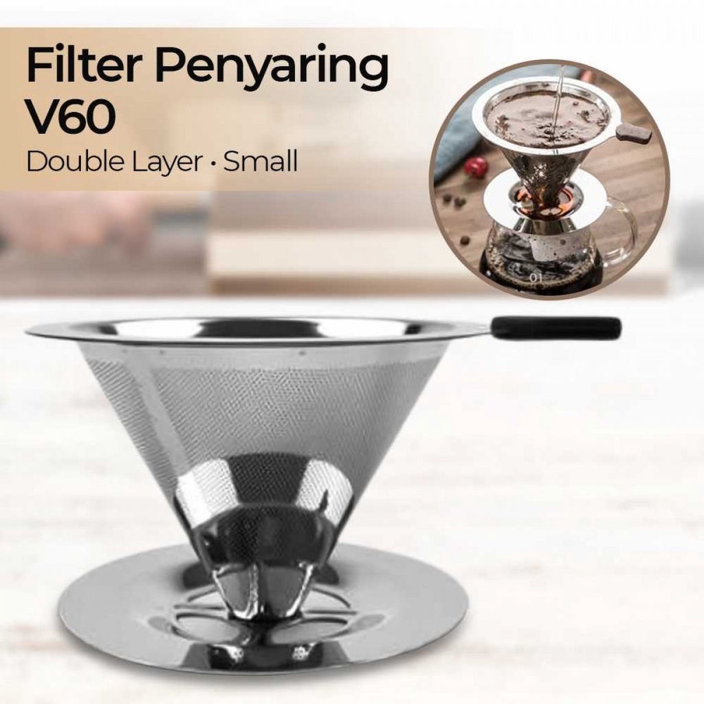 Filter Saringan Penyaring Kopi V60 Coffee Dripper Double Layer Mesh