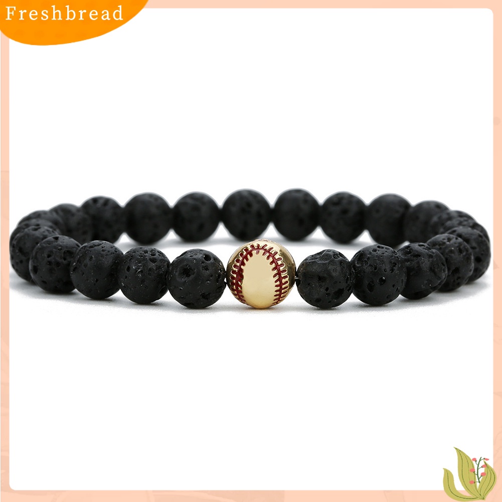 &lt; Freshbread &gt; Fashion Unisex Baseball Pesona Batu Alam Manik-Manik Gelang Bangle Perhiasan Hadiah