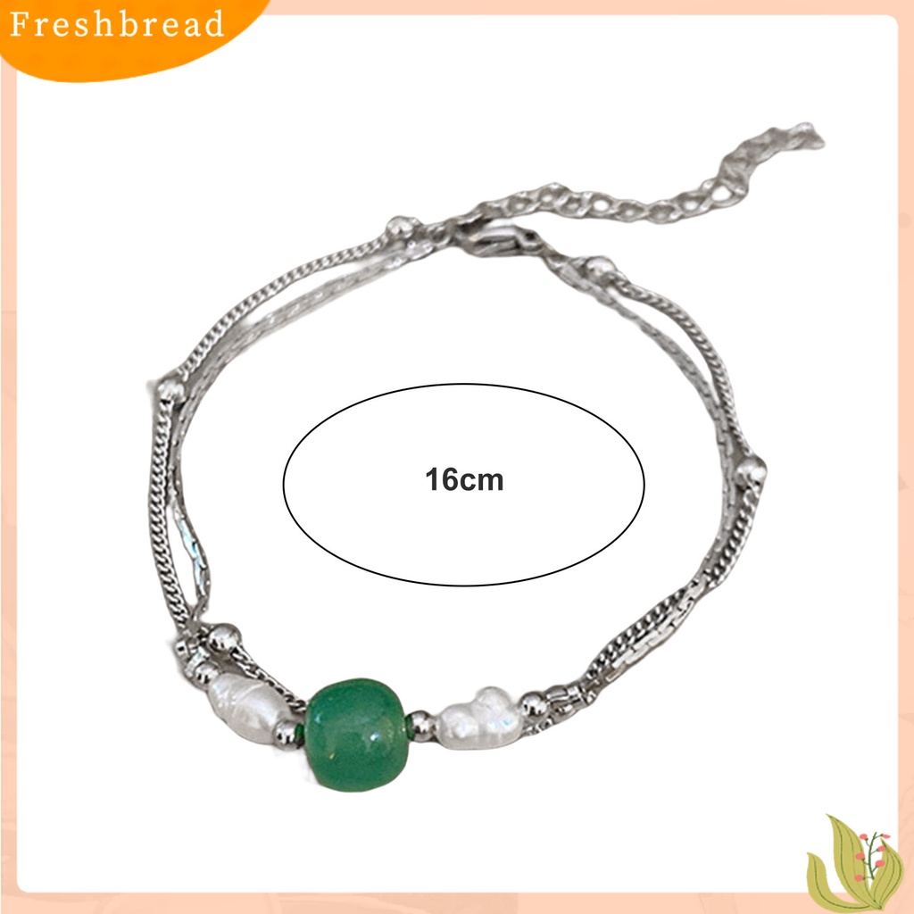 &lt; Freshbread &gt; Wanita Gelang Double-layers Gaya Cina Dainty Retro Faux Chalcedony Ladies Bangle Perhiasan Aksesoris