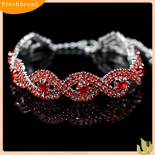 &lt; Freshbread &gt; Wanita Mewah Spiral Berlian Imitasi Bangle Pesta Pernikahan Gelang Perhiasan Hadiah