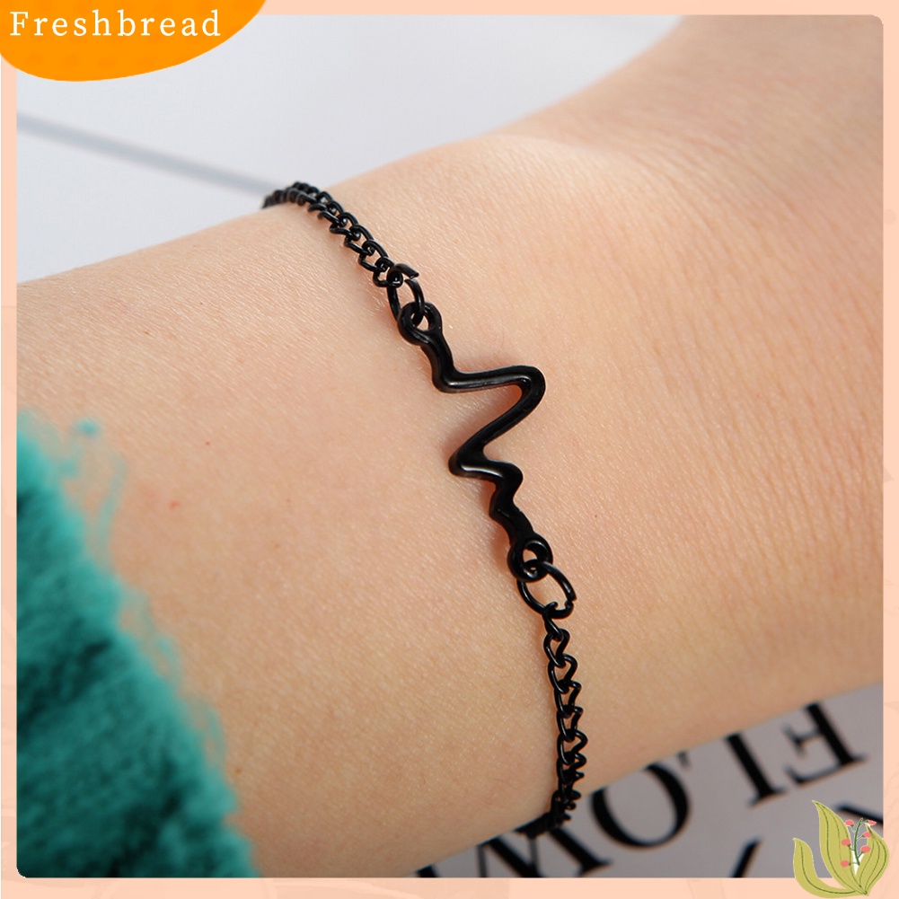 &lt; Freshbread &gt; Gelang Rantai Bangle Gelombang Suara Unik Gelang Tangan Wanita Pasangan Perhiasan Hadiah