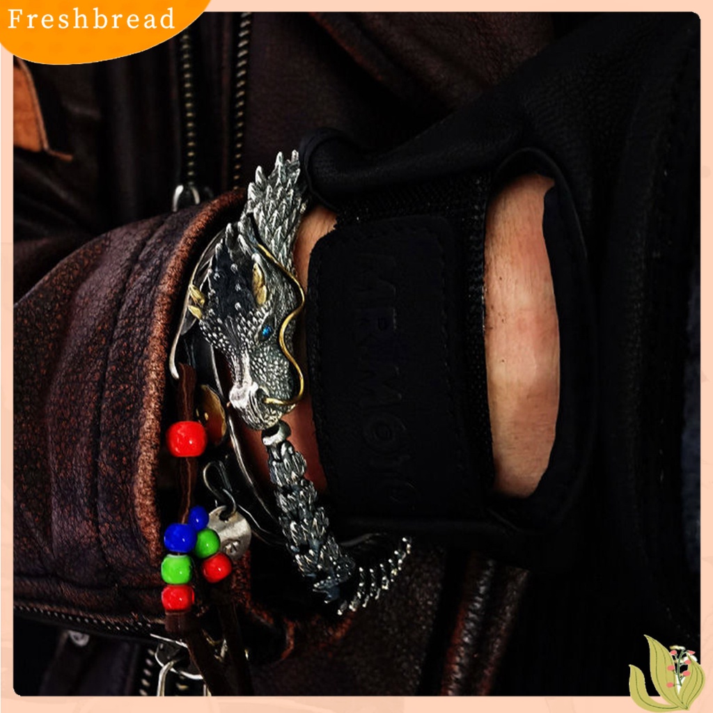 &lt; Freshbread &gt; Pria Gelang Adjustable Hypoallergenic Hip-hop Distress Koleksi Perhiasan Aksesoris Tembaga Gaya Retro Kepala Naga Laki-Laki Cuff Bangle Untuk Pesta