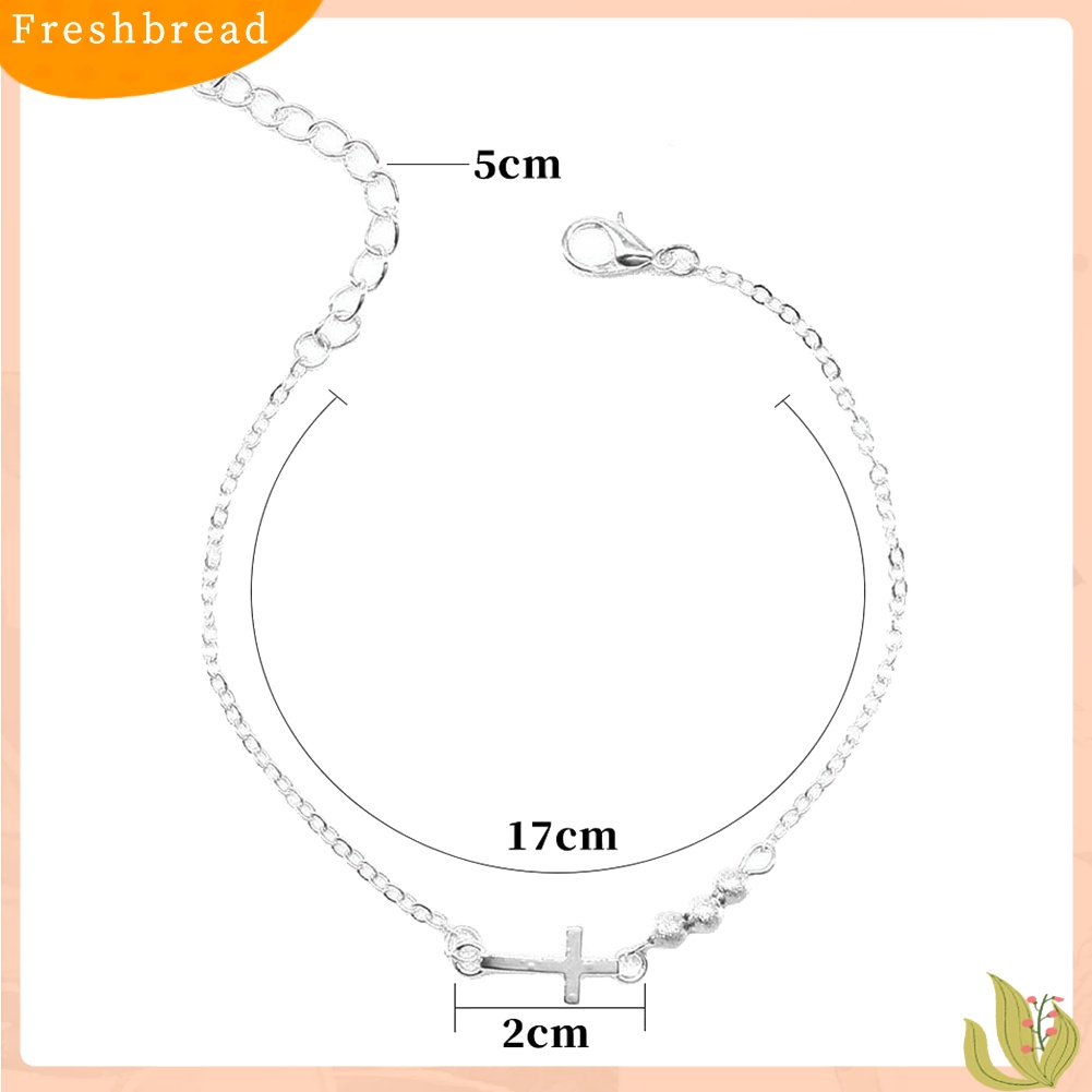 &lt; Freshbread &gt; Fashion Wanita Manik-Manik Salib Pesona Gelang Rantai Perhiasan Tangan Hadiah Ulang Tahun